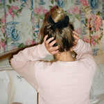 Teddy Bear Scrunchie in Espresso sofia richie wearing teddy bear scrunchie in espresso