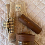 emi jay toased sugar hair care and sweetheart clip with Bedtime Angel Socks