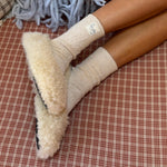 model wearing Bedtime Angel Socks