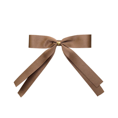Bow barrette hair clip in Toasted Sugar