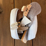assorted hair care and accessories in Cozy Pouch in Dream Cloud Knit