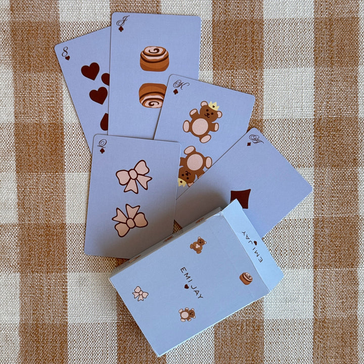 Dream Crème Toasted Sugar Card Deck on gingham fabric