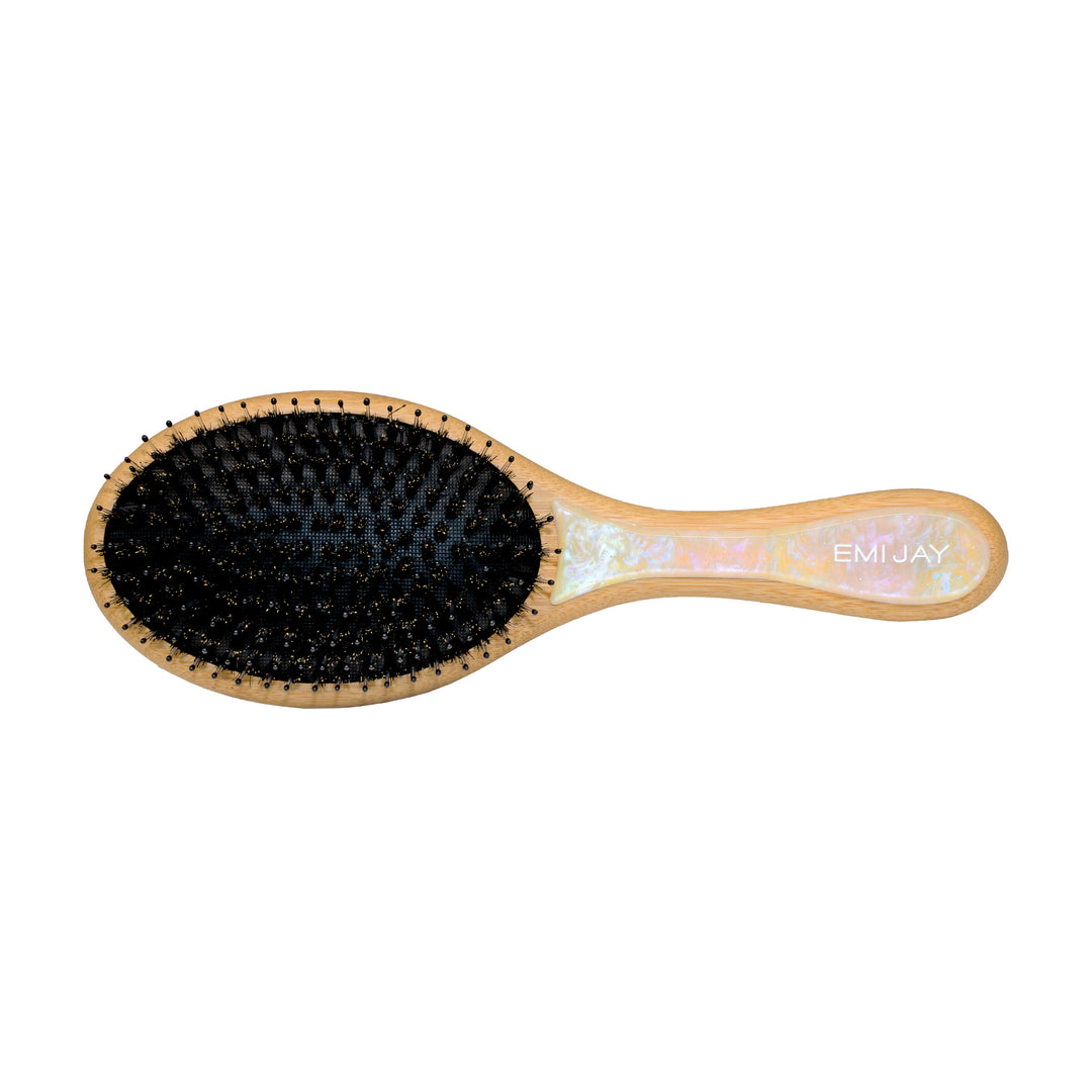bristle view of flat hair brush in lemon sugar