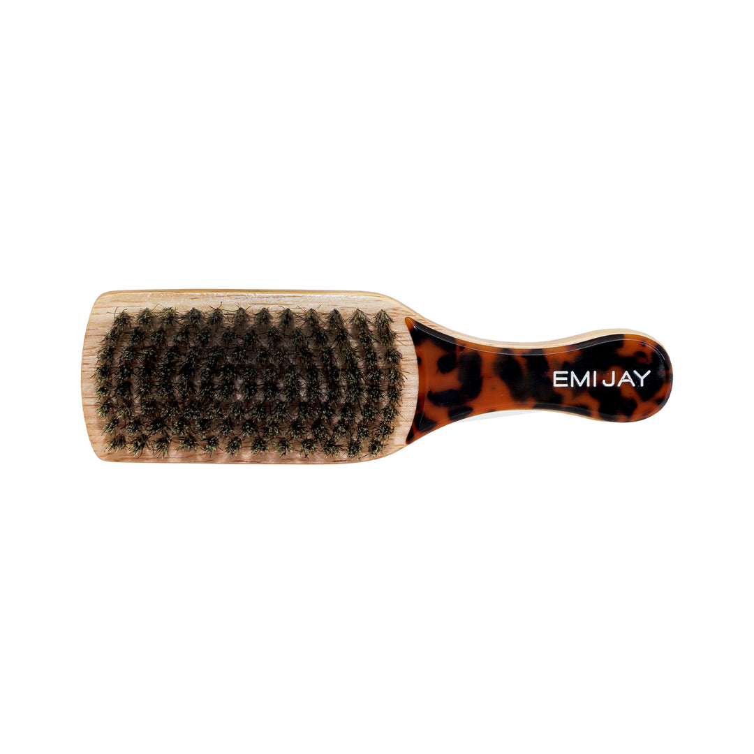 Mini Boar Bristle Brush in Tortoise bristle view