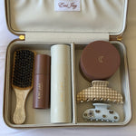 assorted emi jay hair care and accessories in On The Way Vanity Case in Toasted Sugar 