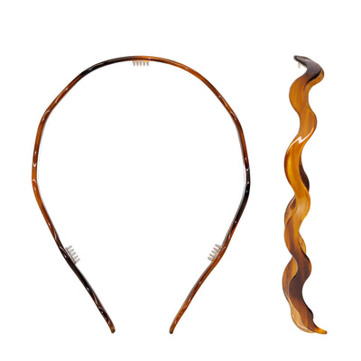 Starlet Headband in Curved Amber front and side view