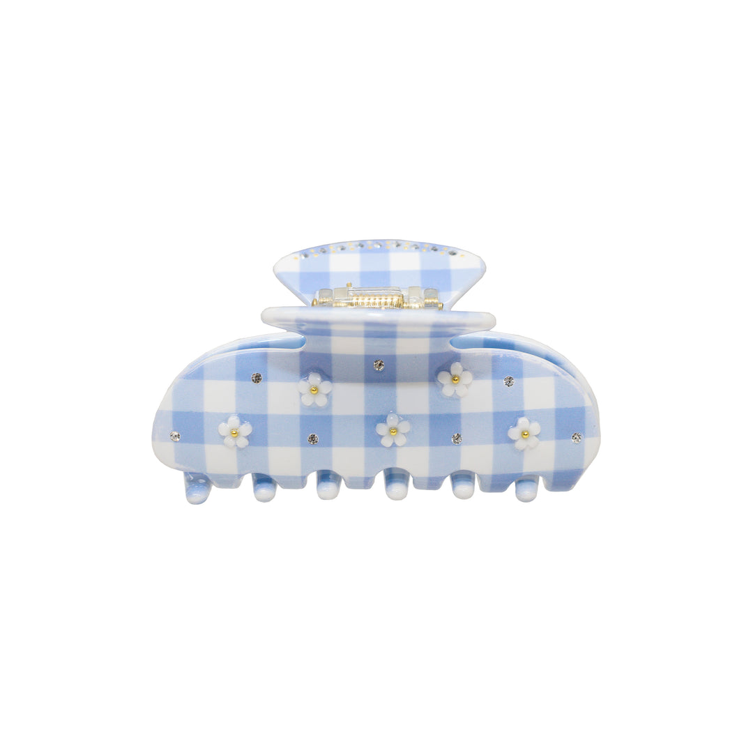 Sweetheart Clip in Daisy Blue Picnic