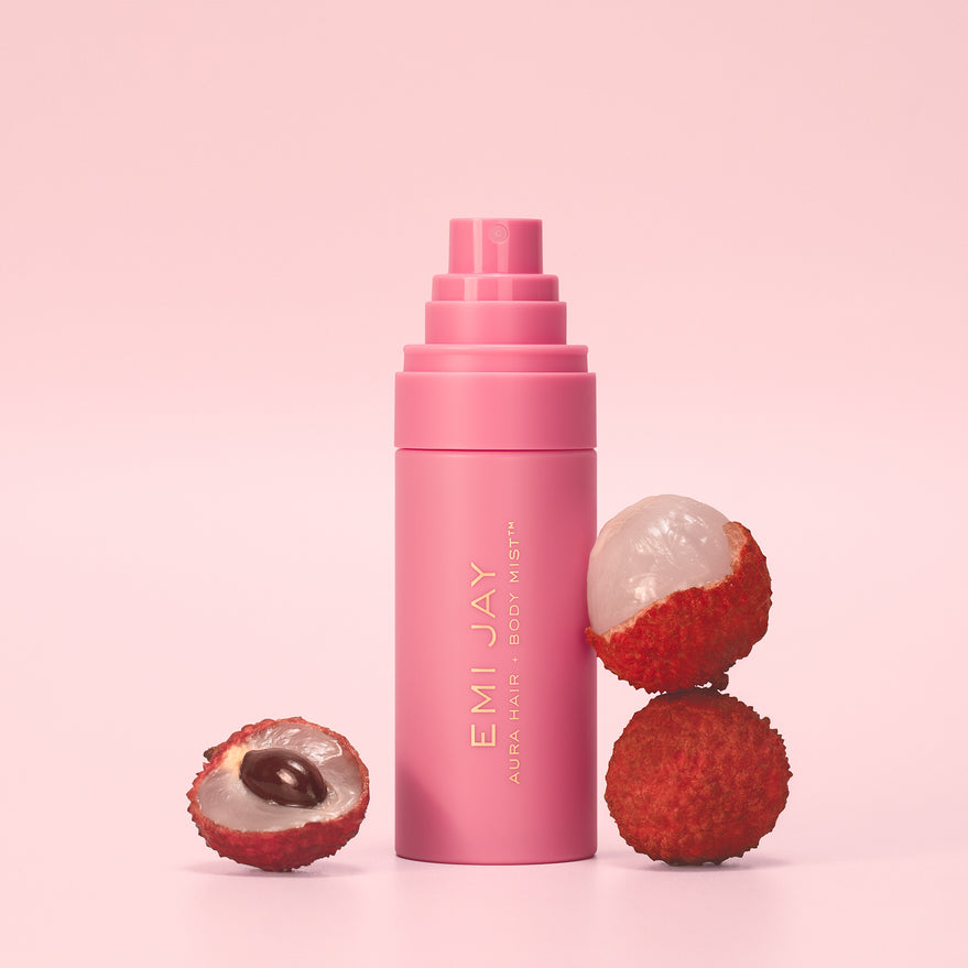 aura hair + body mist in Lychee Baby