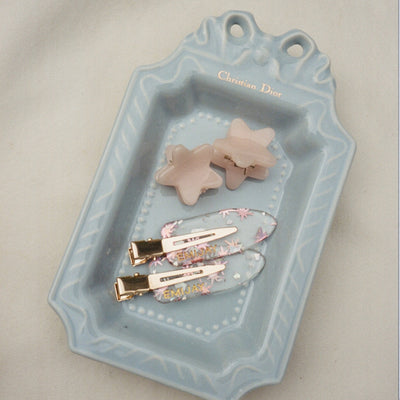 Baby Star Clip Set in Blush in tray with popstar clips