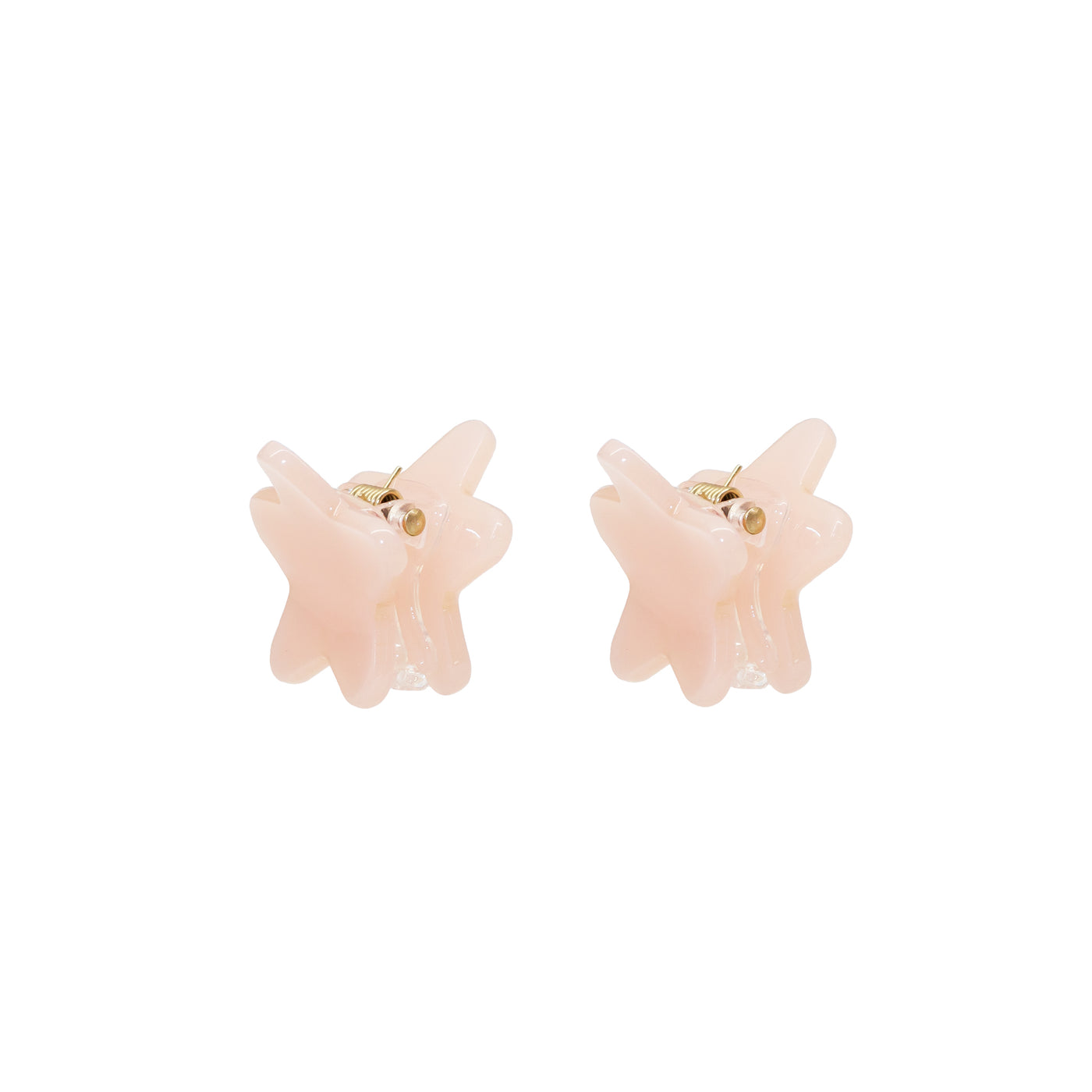Baby Star Clip Set in Blush angled view