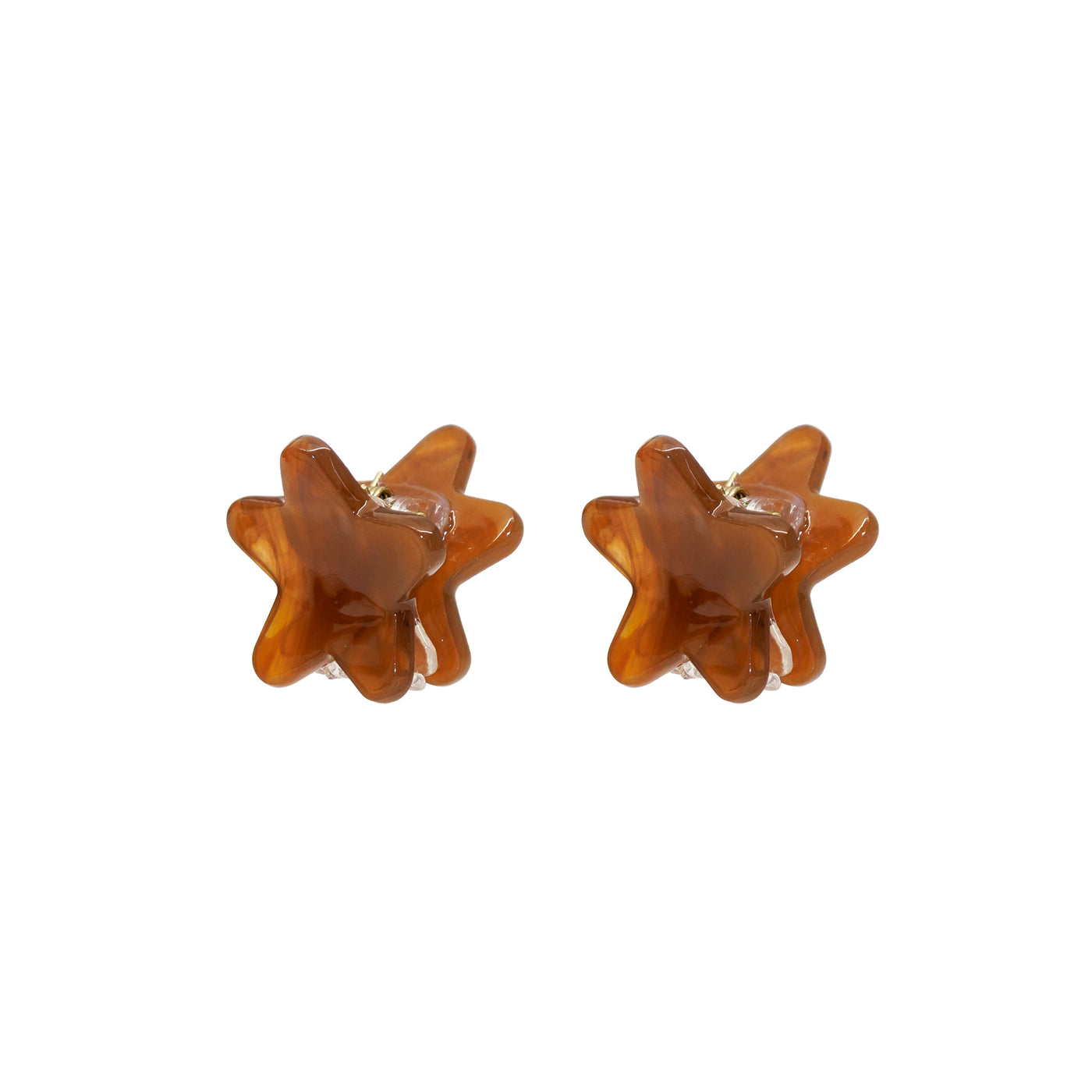 Baby Star Clip Set in Gingerbread angled view