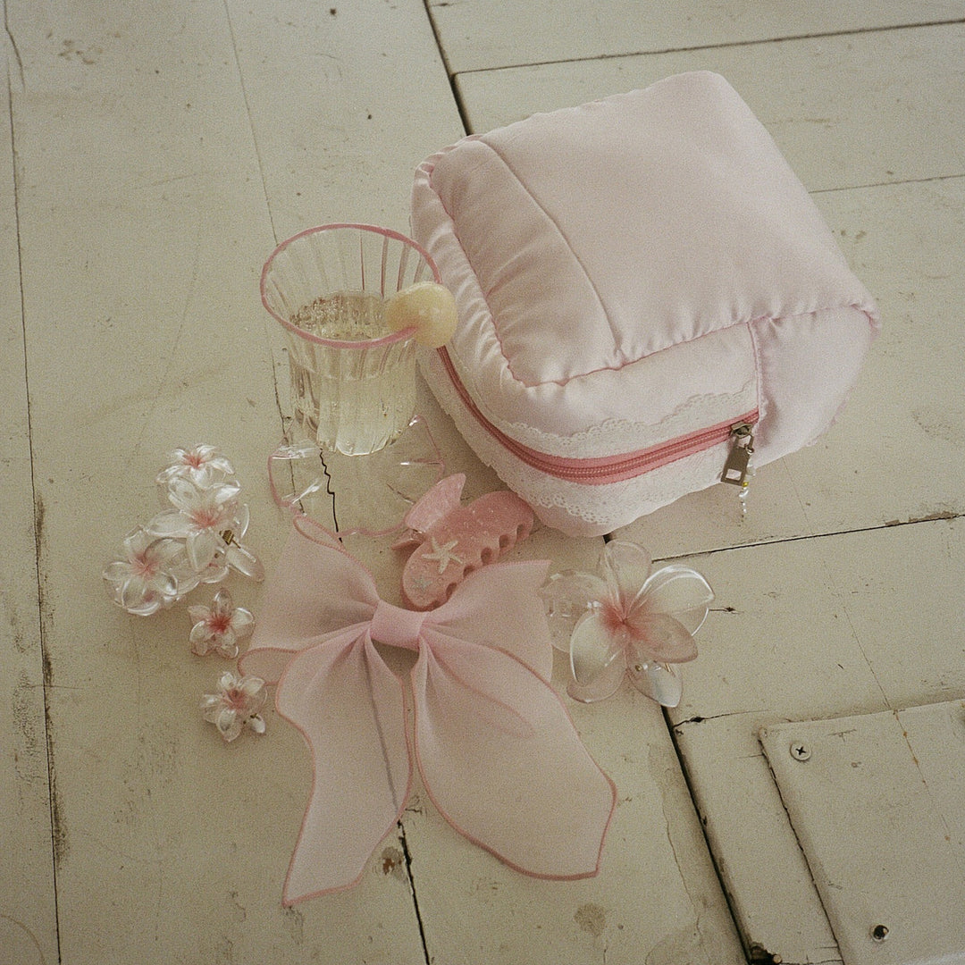 Super Bloom Clip Set in Rose Pearl with Pouch and other accessories