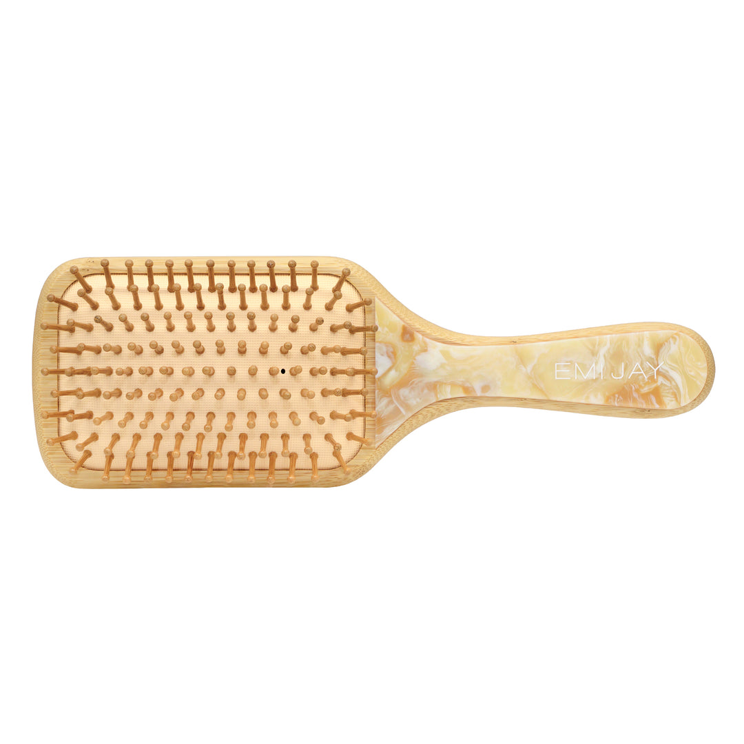 Bamboo Paddle Brush in Chantilly bristle view