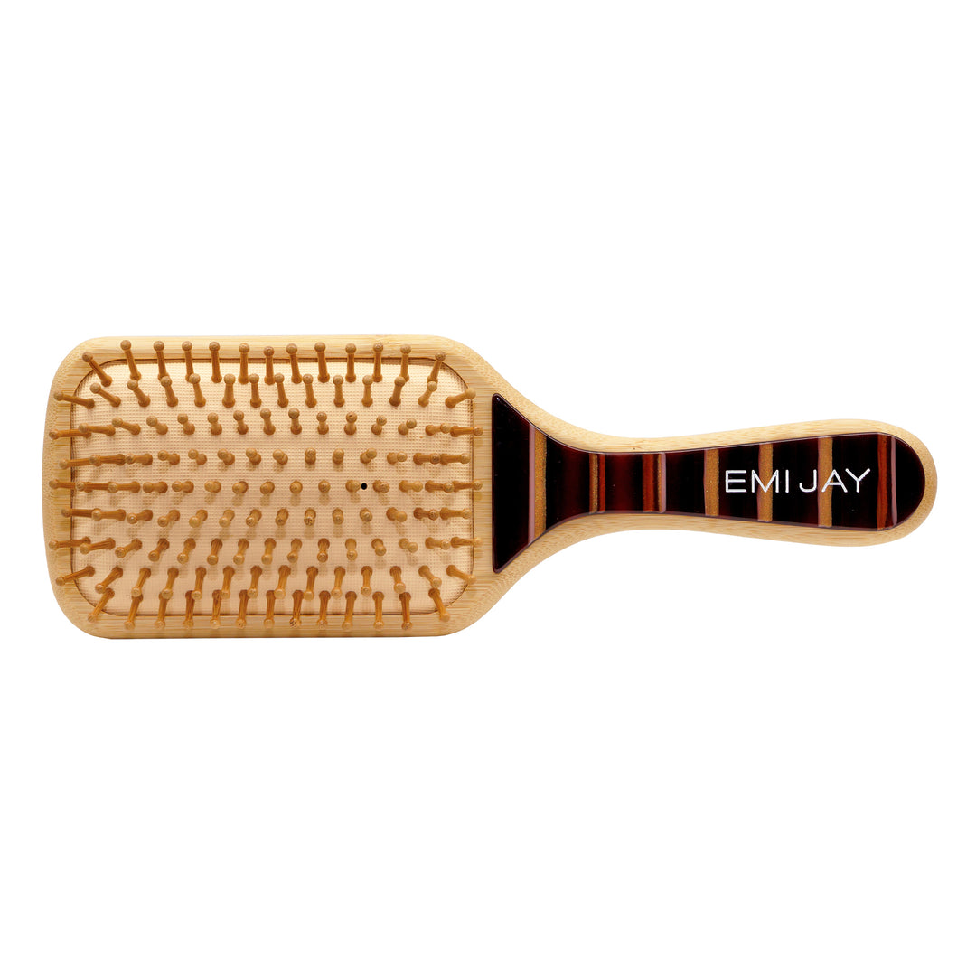 Bamboo Paddle Brush in Nightcap bristle view
