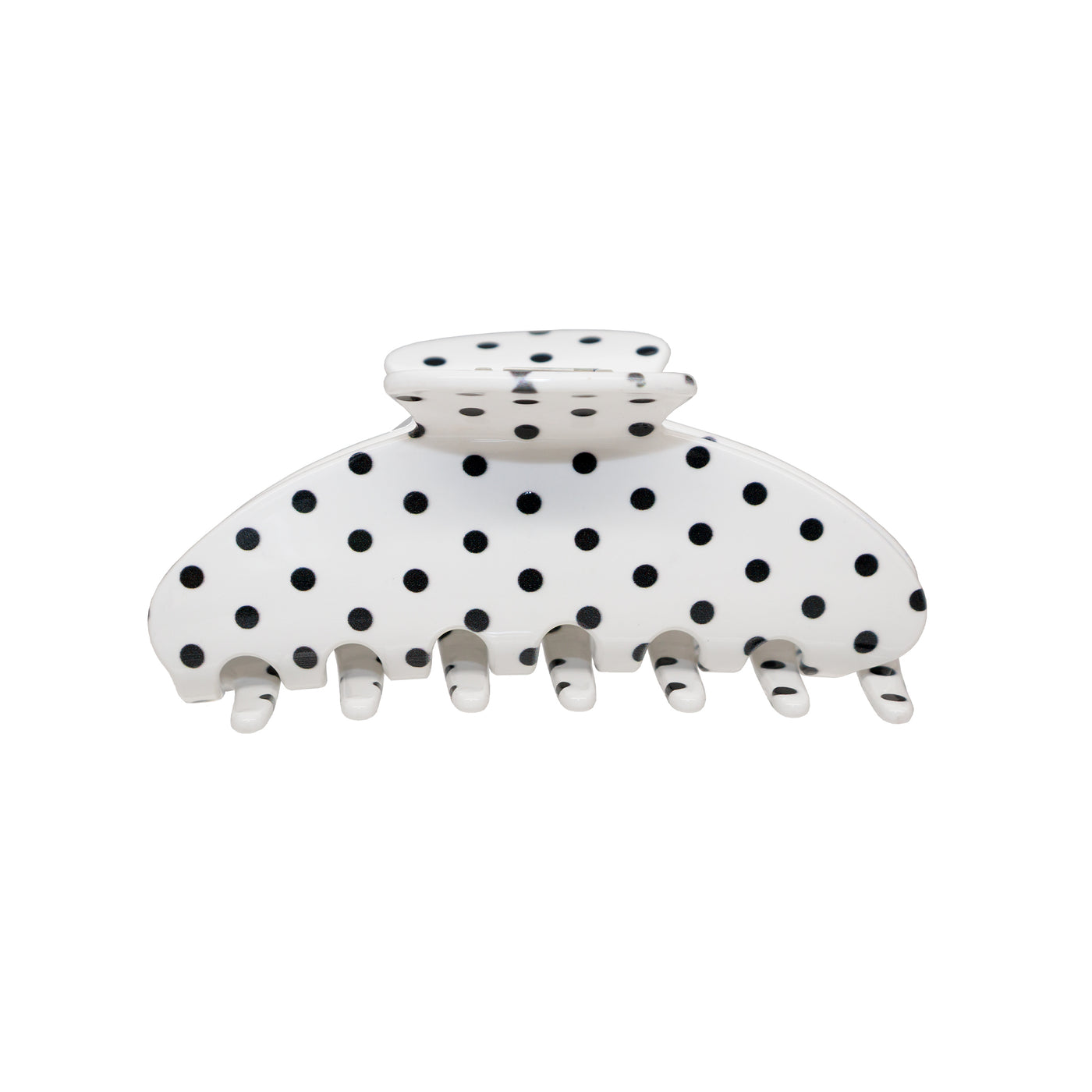 Big Effing Clip Hair Claw in Blanc Polka Dot