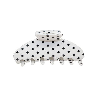 Big Effing Clip Hair Claw in Blanc Polka Dot