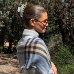 Olivia Jade wearing Big Effing Clip in Cozy Cloud Gingham in hair