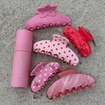 Aura Hair + Body Mist in Lychee Baby with assorted hair claw clips