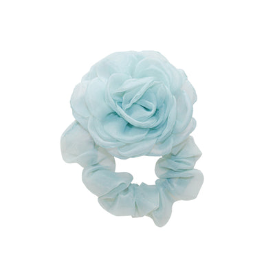 Camellia Scrunchie in Pale Blue