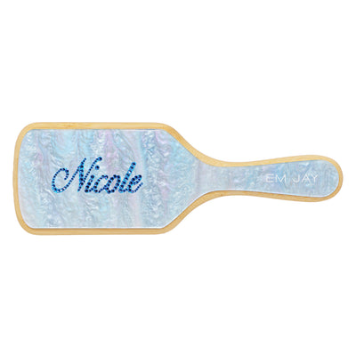 Custom Bamboo Paddle Brushin in Blue Sugar Nicole