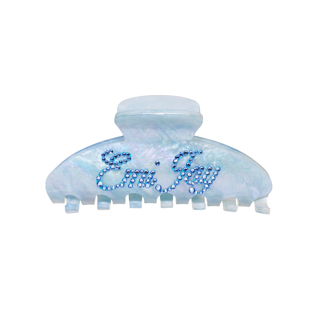 custom big effing clip in blue sugar with baby blue stones