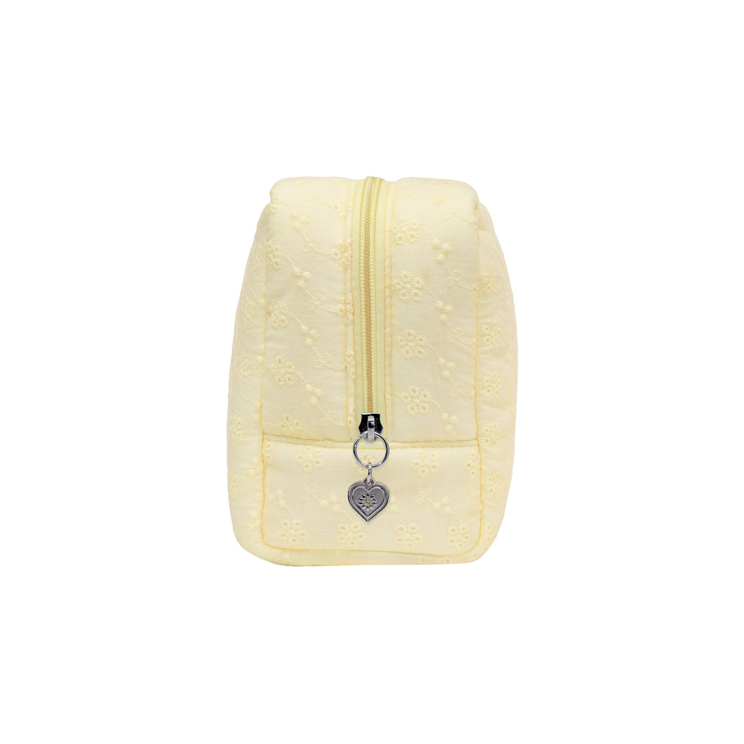 Eyelet Pouch in Citrine side view