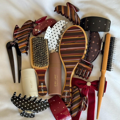 assorted nightcap hair accessories with aura hair + body mist and Angelstick