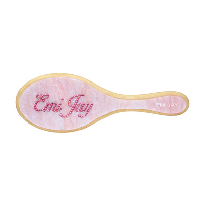 Custom Flat Brush in Pink Sugar with Pink Emi Jay