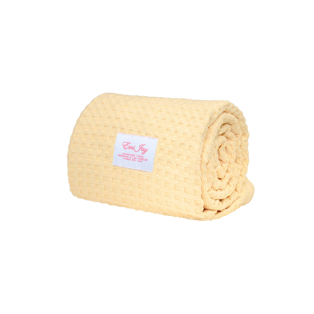 Heavenly Hair Towel in Buttercup rolled