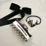 Heart Hair Tie in Tiara with bow barrette and heartbreaker clip
