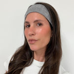 model wearing Infinity Headband in Heather Cloud Knit