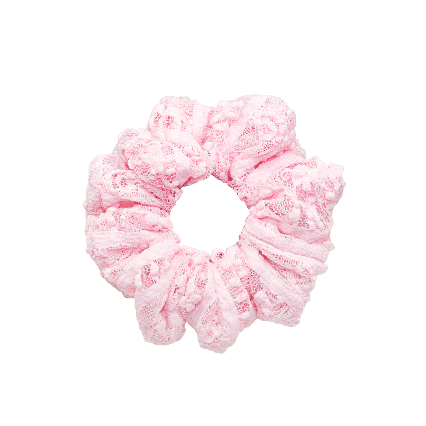 Lace Stretchy Scrunchie in Peony