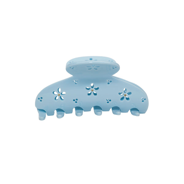 Lil Effing Hair Claw Clip in Blue Petal Eyelet ‐ Emi Jay