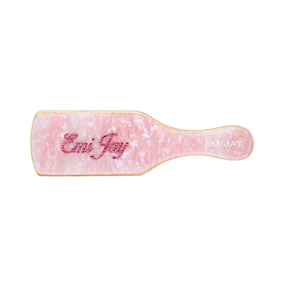 Custom Mini Boar Bristle Brush in Pink Sugar with Emi Jay in pink stones