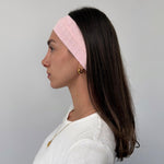 model wearing Pointelle Headband in Blossom