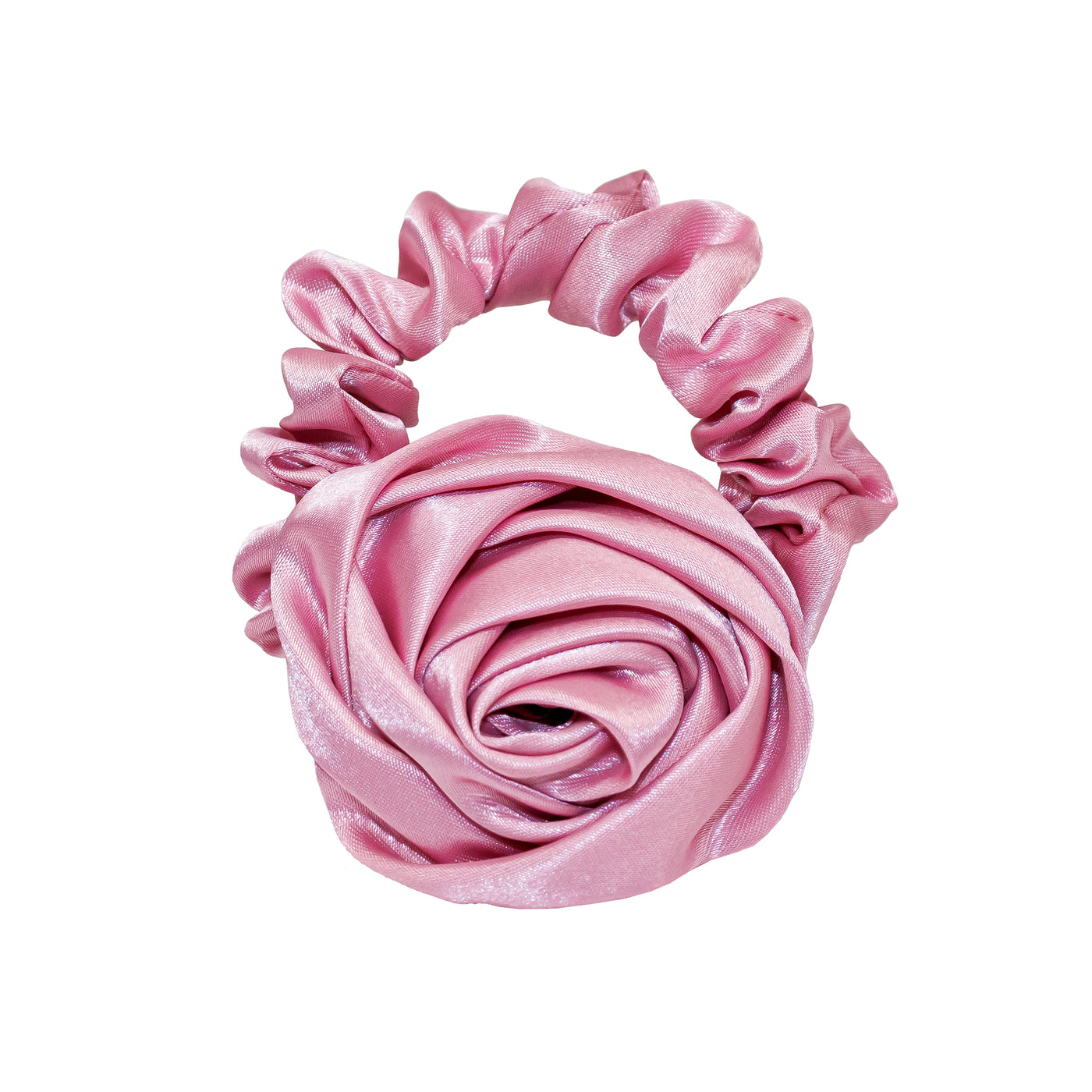 Rosette Scrunchie in Candy Pink