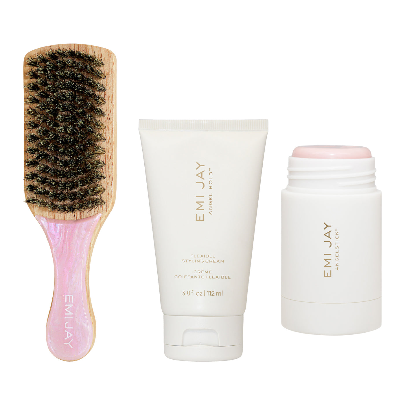 【新品・未使用】EMI JAY ヘアケアセット パールピンク The Slick Back Bundle with Mini Boar Bristle Brush in Pink Sugar