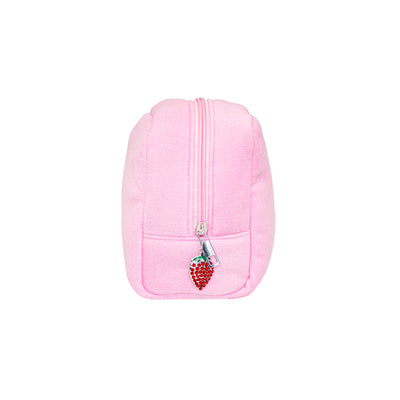 side view Soleil Pouch in Strawberry Terry