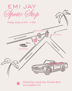 emi jay spritz stop
friday 6/26 12 pm - 2 pm
parked by 11908 san vicente blvd
los angeles ca