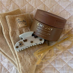 Sweetheart Clip in Dream Cloud Teddy with Dream Crème™ in Toasted Sugar, glasses, and Bedtime Angel Socks