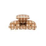 Sweetheart Clip in Mocha Kiss Gingham