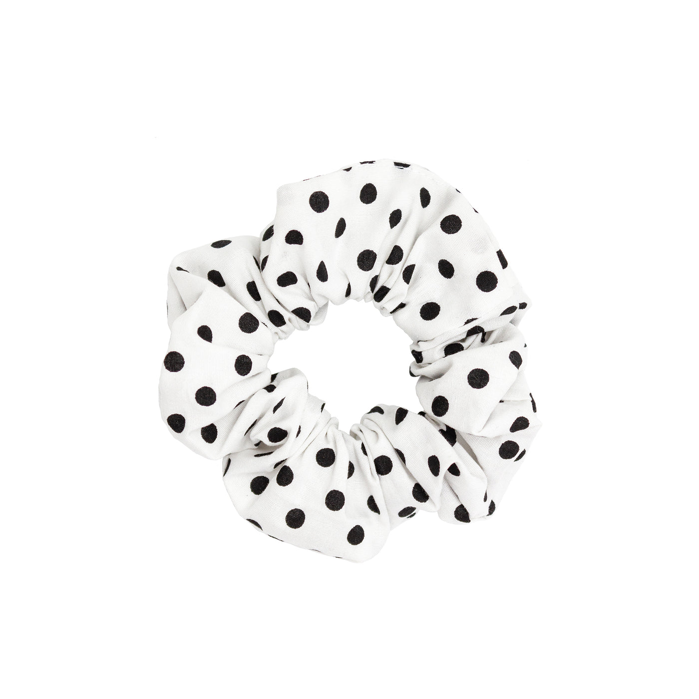 Picnic Scrunchie in Black & White Polka Dot