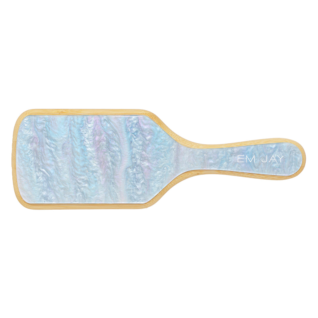 Bamboo Paddle Brush in Blue Sugar