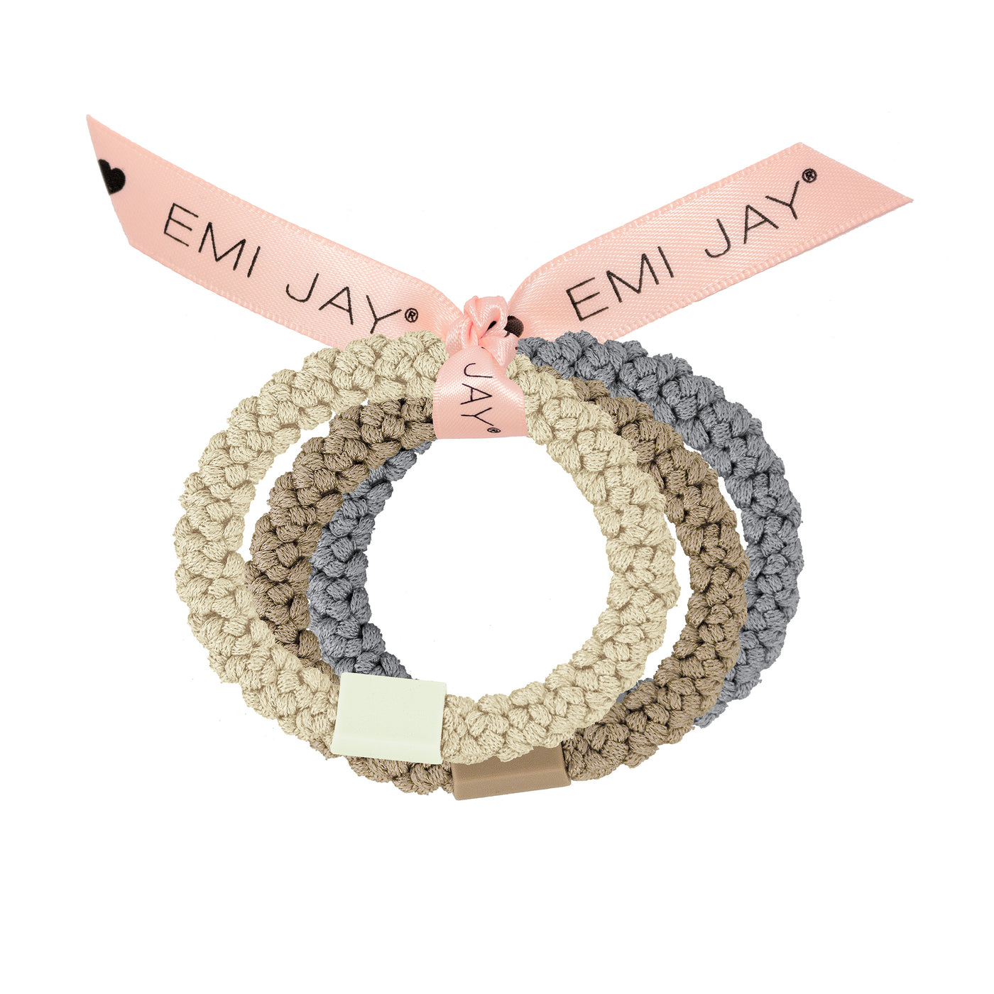Champagne Knit Hair Ties 3-Pack