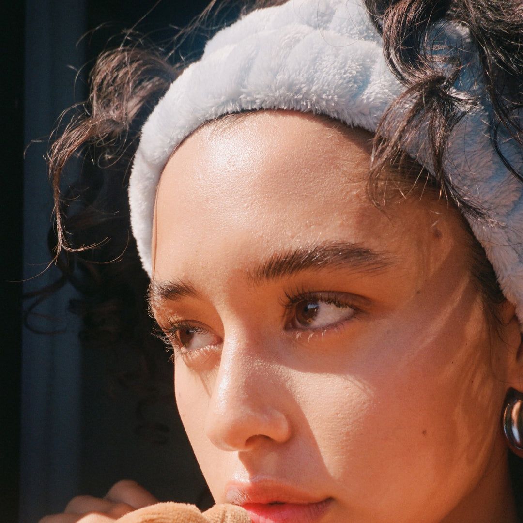 model wearing Cloud Headband in Peace