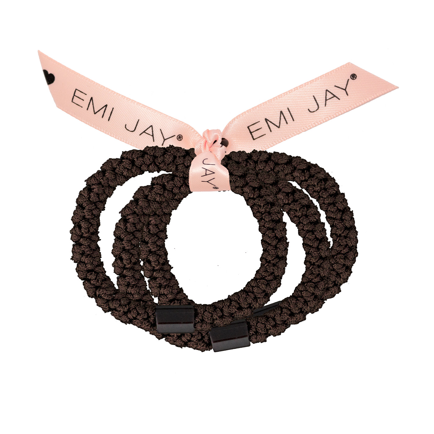 Cocoa Brown Knit Hair Ties 3-Pack