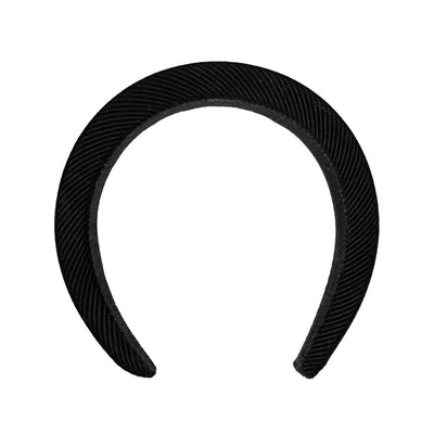 Corduroy Crush Headband in Black front view