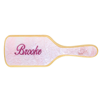 Custom Paddle Brush in Pink Sugar with Pink Stones