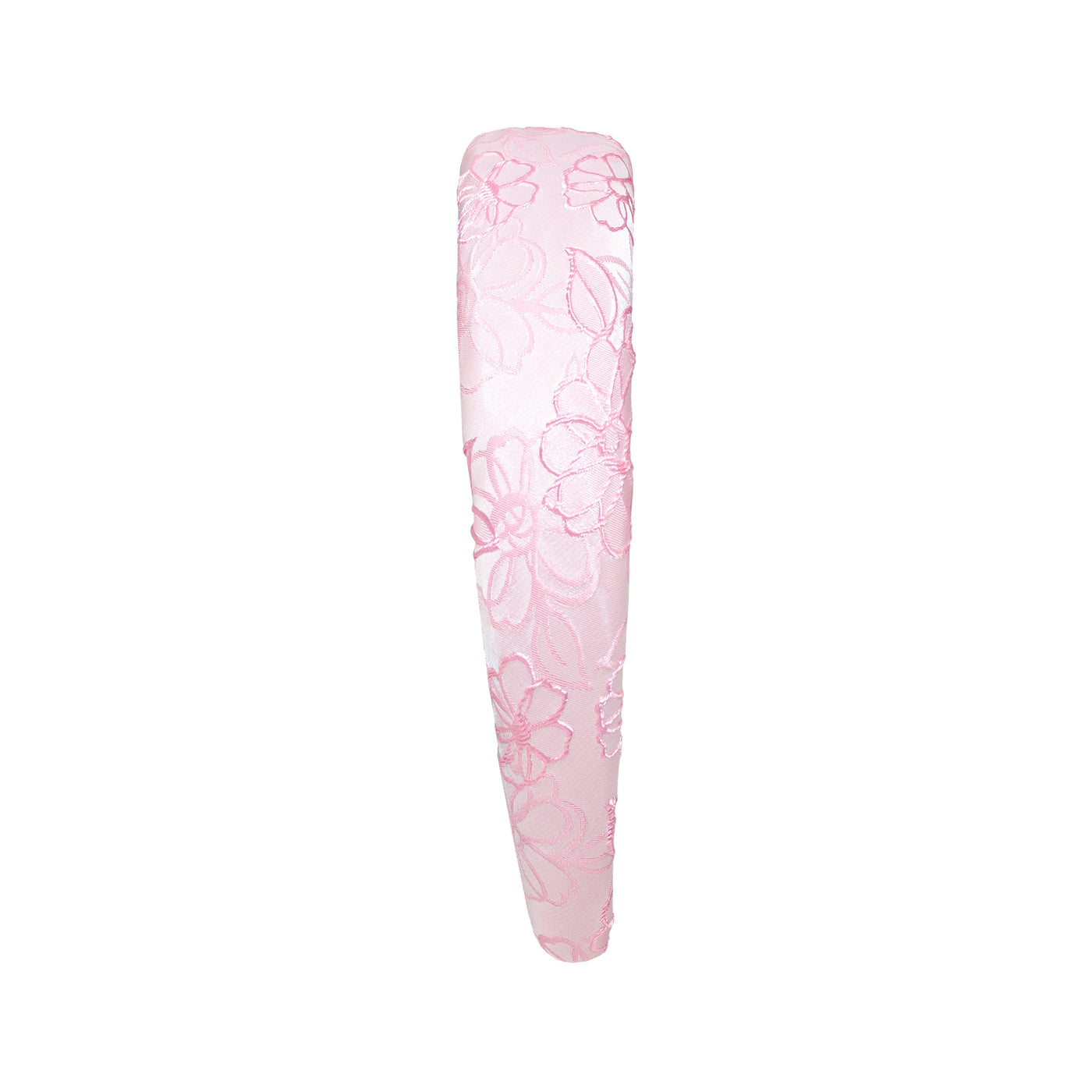 side view Halo Headband in Pink Embroidery