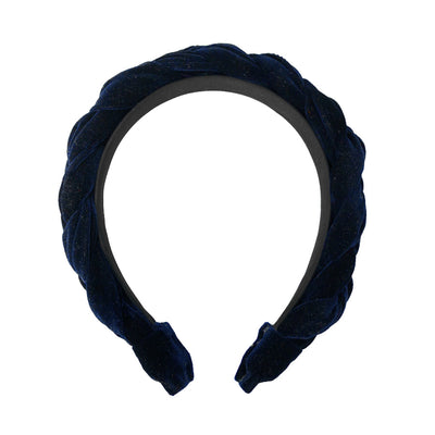 Knotty Headband in Midnight Blue Velvet